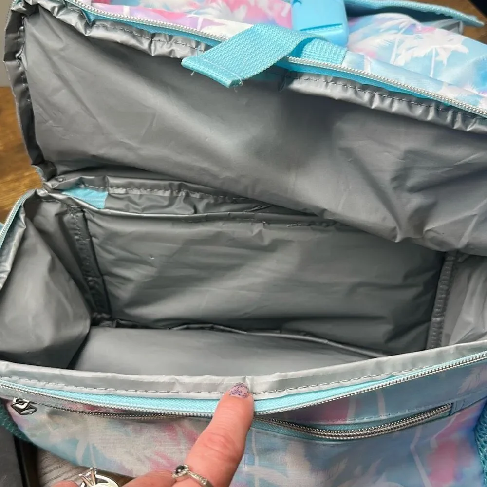 Tommy Bahama Back Bag Backpack Book Bag Palm‎ Tree 2 in 1 Cooler Pink Blue